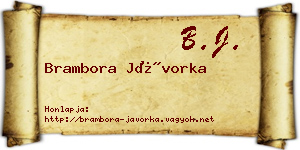 Brambora Jávorka névjegykártya